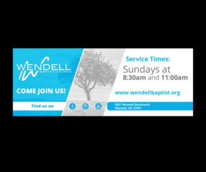 Wendell Baptist Church 8x3 Foot Banner | Signage Design by JLG Studios