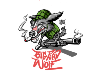 Graffiti WOLF for premium streetwear sneaker apparel brand: Kickin Oldskool | Character Design by ujo