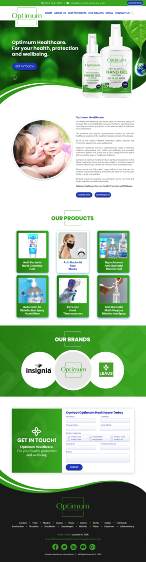 Optimum Healthcare International Showcase  & E-Commerce  Shopfront | Wordpress Design by pb