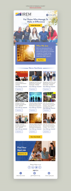 IREM Insider (e-update) Design | Newsletter Design by Dabashes Adhikery