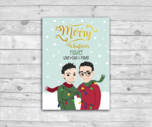 A Xmas Card for Javi/Flavio! We have a sense of humor: fun, interesting, be creative! | Greeting Card Design by AdriQ